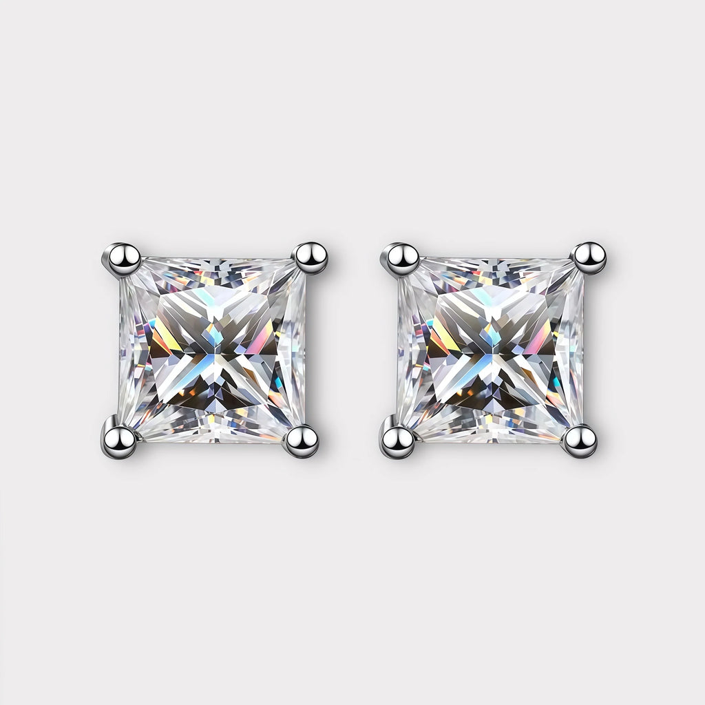 Princess Cut Moissanite Earrings
