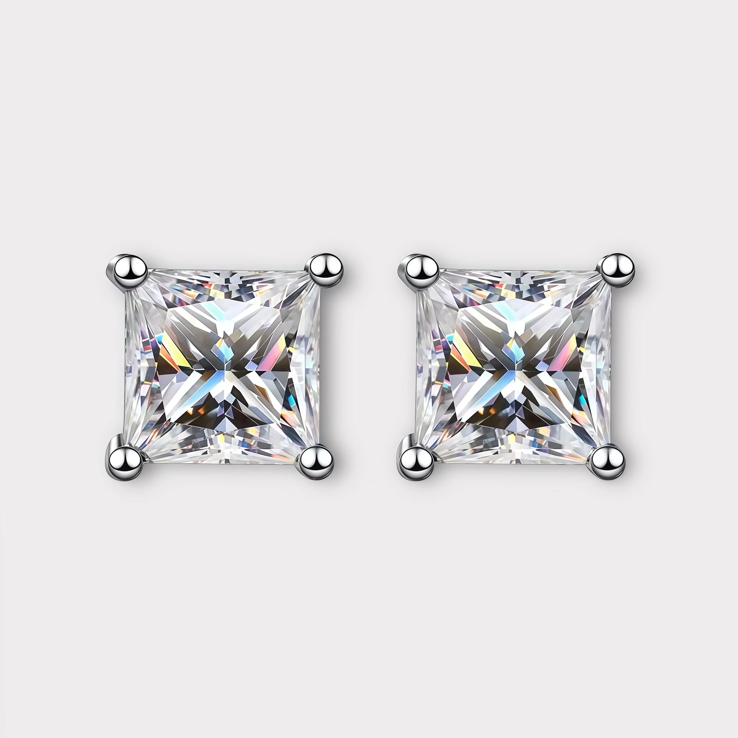 Princess Cut Moissanite Earrings
