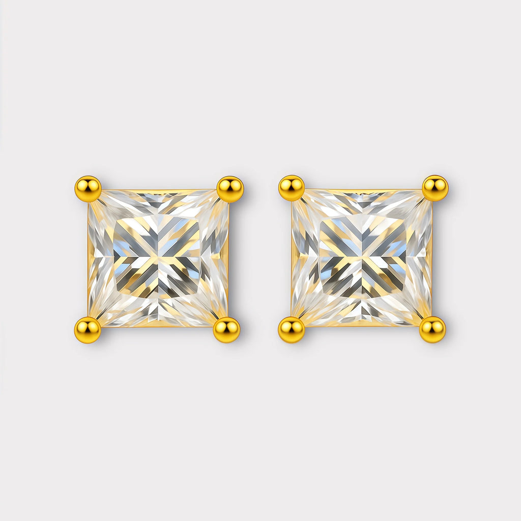 Princess Cut Moissanite Earrings